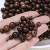 Cuentas Redondas de Palosanto Negro Natural sin Teñir con Agujero Recto Hechas a Mano para Pulsera DIY Cuentas Espaciadoras Materiales para Accesorios de Joyería
