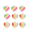 Colgante de aleación de aceite con forma de corazón de melocotón, color oro en polvo, hecho a mano, para joyería, pendientes, material para bolso, accesorios, venta al por mayor