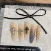 Accesorios para Uñas con Circonita en Forma de Cruz Estilo Punk Aleación Tridimensional Diamantes de Imitación Decoraciones Vintage Venta al por Mayor Navidad