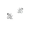 Pendientes de Cisne de Circonita Elegantes de Personalidad de Moda para Mujer Simples Frescos Diamante de la Suerte Pendientes Pequeños de Cisne Joyería para el Oído