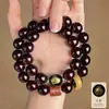 Pulsera de Bodhi de Doble Círculo de Jade Negro de los Doce Signos del Zodíaco Tendencia en TikTok, Amuletos Protectores de los Ocho Guardianes, Año del Caballo, Accesorios de Pulsera de Hilo Coleccionables para Hombres y Mujeres