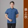 Ropa de trabajo de limpieza de manga corta para mujer en centros comerciales, conjunto de uniforme de limpieza de habitaciones de hotel de verano para hombre