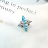Brincos de flor de íris dupla marquise em liga de titânio F-136, Piercings labiais com zircônia e rosca interna em titânio G23, Joias para piercing