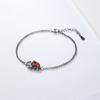 Pulsera de Elefante de Plata de Ley s925 para Mujer Retro Plata Antigua Tailandesa Pulsera de Granate Dulce y Auspiciosa Fábrica Outlet