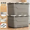 Caja de Almacenamiento de Gran Capacidad Caja de Almacenamiento Extra Grande para el Hogar para Ropa Juguetes Libros Artículos Varios con Tapa Uso en Coche Caja Organizadora de Plástico