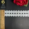 Renda de seda de leite solúvel em água com acabamento de 3,5 cm, circular oca bordada, acessório para lingerie e vestuário em estoque
