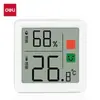 Medidor Digital de Temperatura y Humedad Deli Le523 Reloj de Alta Precisión para Interiores del Hogar Termómetro de Pared para Temperatura y Humedad