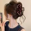 Pinza para el pelo, rosa, morado, diseño de corazón, material plástico