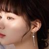 Pendientes de aguja de plata 925 para mujer, largos con borlas, diseño de nicho, con temperamento de celebridad de Internet de Corea del Sur.