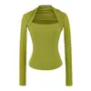 Camiseta de Manga Larga con Cuello Cuadrado Nueva para Primavera/Otoño 2026, Top Básico para Mujer, Adelgazante, Sexy, para Usar por Dentro o por Fuera, Top de Hombro Normal