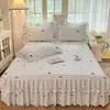 2026 Novo Saia de Cama Estilo Princesa de Renda Fresca e Elegante Peça Única Conjunto de Saia de Cama de Três Peças