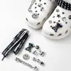 Charms para sapato Croc DIY corrente de pulseira de flor de pérola tridimensional flor de sapato estilo balé removível acessório de sapato decoração