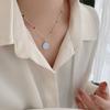 Collar con colgante de cara sonriente de esmalte redondo irregular de plata esterlina S925 con sonrisa de dopamina de color dulce y lindo