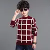 Ropa para Niños Nuevo Suéter Cardigan de Algodón para Niños y Niñas Suéter de Punto a Cuadros de Manga Larga Estilo Coreano en Stock