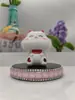 Nuevo Gato de la Suerte Mini Cabeza Grande Solar para Coche Aceite Esencial Aromaterapia Muñeca de Decoración Interior Linda Decoración Creativa