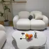 Sofá de tecido técnico para casas pequenas, adequado para quarto e sala de estar, sofá de tecido de dois lugares moderno e estiloso estilo creme