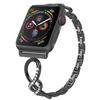 Adecuado para Correa Metálica Apple con Diamantes, Correa de Reloj de Moda para Apple Watch, Correa de Reloj Metálica en Forma de Ocho con Diamantes, Correa de Acero