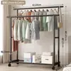 Perchero independiente para el hogar, dormitorio, perchero simple portátil para dormitorios, balcón y de pie.