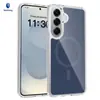 Capa Magnética Universal Transparente de Duas Cores S26Plus para Celular S25+ Acrílico Anti-Queda S24 Capa Protetora