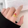 [Deus da Fortuna Chega] Anel de Contas Festivo de Ano Novo com Pequeno Deus da Fortuna, Design Criativo de Nicho, Moderno e Único, Anel de Alta Qualidade