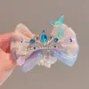 Tiara de Coroa de Princesa de Alto Padrão Faixa de Cabelo com Pérolas para Crianças Faixa de Cabeça Corda de Cabelo para Baile de Meninas Acessórios de Cabelo com Elástico