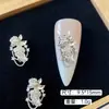 Nuevos accesorios para arte de uñas: Colgantes de lazo rosa y luna creciente de circonita cúbica con incrustaciones de cobre ultra brillantes para decoración de uñas de boda y arte de uñas DIY