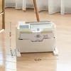 Estantería Móvil para Aula Mesa de Almacenamiento de Libros para Dormitorio Estudiantil Estante de Almacenamiento Lateral Estantería Pequeña de Piso tipo Sandwich con Ruedas