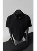 2025 Nuevo Suéter de Punto Holgado de Manga Corta con Cuello Polo para Hombre y Mujer Ropa Interior de Punto de Manga Media Ropa Exterior Casual Hombro Derecho