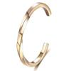 Pulsera para Mujer de Acero de Titanio Torcido Abierto de 4 mm Moda Acero Inoxidable Oro Real de 18K Joyería Pulsera Electrochapada