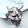 Joias Punk Masculinas Guerreiro de Ferro Atacado Estilo Japonês Estilo Retrô Máscara Prajna Maligna Pingente de Aço Inoxidável