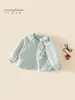 Jaqueta Cardigan para Meninas Outono 2026 Nova Estilosa Jaqueta Infantil com Gola de Babados Estilo Outono/Primavera Top Casual para Bebê