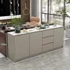Gabinete Moderno Minimalista para Respaldo de Sofá, Gabinete de Almacenamiento Divisor para Sala de Estar, Aparador de Pizarra de Lujo Ligero, Gabinete de Té de Pared para el Hogar