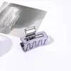 Pinza para el Cabello Rectangular Simple de Tamaño Mediano 4.5cm Medio Atado Pinza para el Cabello con Galvanizado Brillante Pinza para el Cabello Accesorio para el Cabello