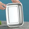 Caja de conservación de acero inoxidable profunda, rectangular, sellada, de grado alimenticio, para refrigerador, para frutas y verduras, lonchera