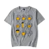 Camiseta Clásica para Hombre de 180G Talla Grande Estampado Feliz de Cerveza Tshir