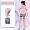 Camiseta deportiva transpirable de secado rápido de manga corta para correr al aire libre para mujer, top profesional para entrenamiento de Pilates y yoga