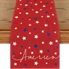 Novo Caminho de Mesa do Dia da Independência Americana Decoração de Cozinha Doméstica Bandeira Americana Patriótica Toalha de Mesa para Jantar Festa de Feriado
