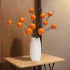 Adornos de Caqui Fruta Decoración de Pasillo Flores Falsas Jarrón Decoración Arreglo Floral Sala de Estar Mueble de TV Ramas Secas