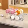 Estante de Almacenamiento para Vasos de Agua Multicapa Apilable, Portavasos a Prueba de Polvo para Escritorio, Estante de Almacenamiento para Vasos Térmicos de Gabinete de Fábrica