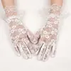 Luvas de Renda Multicoloridas para Noivas para Banquetes e Festas, Luvas Cerimoniais com Punhos de Renda, Malha Elástica para Fotos de Casamento