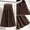 Falda de Punto A-Line para Mujer Tallas Grandes, Otoño e Invierno, Cintura Elástica, Longitud Media, Tiro Alto, Adelgazante, Cubre Cadera