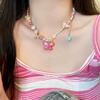 Collar de cuentas de mariposa de colores para mujer, combina con todo, sin color, diseño de nicho de alta gama, cadena de clavícula dulce, accesorios al por mayor
