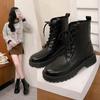 Populares Talla Grande Transfronterizas Superventas Otoño e Invierno Botas Martin de Mujer de Caña Media-Alta con Terciopelo Cálido y Versátil