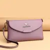 Bolso transfronterizo para mujer con un toque de alta gama, hecho de suave piel con patrón de lichi, un bolso cuadrado pequeño y elegante con gran capacidad y múltiples compartimentos, adecuado para madres de mediana edad