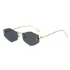 Nuevo Diseño Otoñal Gafas de Sol Metálicas con Incrustaciones de Diamantes Letra F Selecciones de Influencers Europeos y Americanos Gafas de Sol para Mujer con Acabado de Alta Gama