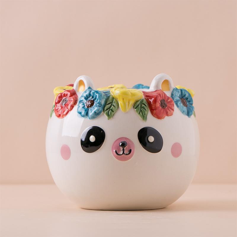 AN044 Ceramic animal cute pot.
