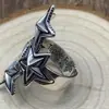 Anillo Vintage Estilo Japonés y Coreano para Hombre Didi Celebridad en Línea Moda Plata de Ley Anillo de Cola Anillo de Estrella Pentagonal Punk Callejero Estudiante Mujer