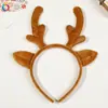 Faixa de Cabeça de Natal Transfronteiriça Qiyue Faixa de Cabeça com Galhos de Rena Decorações de Natal Fivela Plástica para Cabeça de Crianças Decoração de Festa