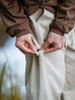 Pantalones Casuales de Sarga de Algodón Puro, Nuevo Modelo de Primavera con Diseño Ajustable, Parche Vintage de Marca de Moda, Pantalones Largos Holgados