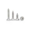 Tornillo autorroscante de cabeza avellanada de acero inoxidable 304 tipo estrella anti-robo M2.2-M3.9